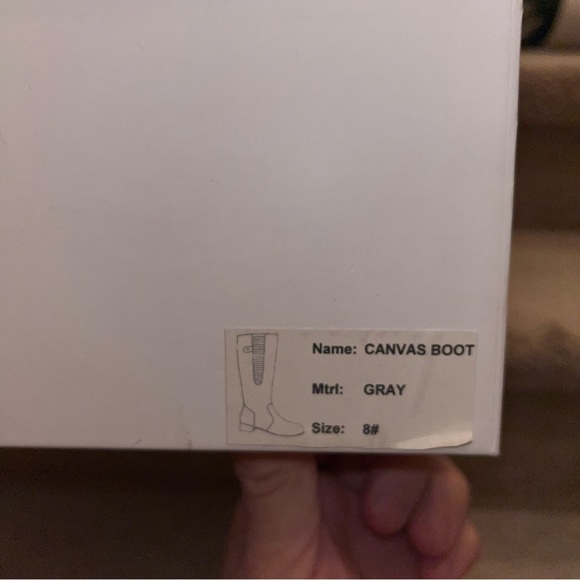 New B.E.D canvas boot gray color leather lining & sole side zipper women size 8 - Picture 7 of 8